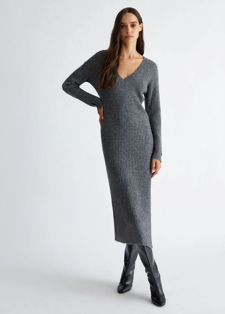 Rib-knit dress