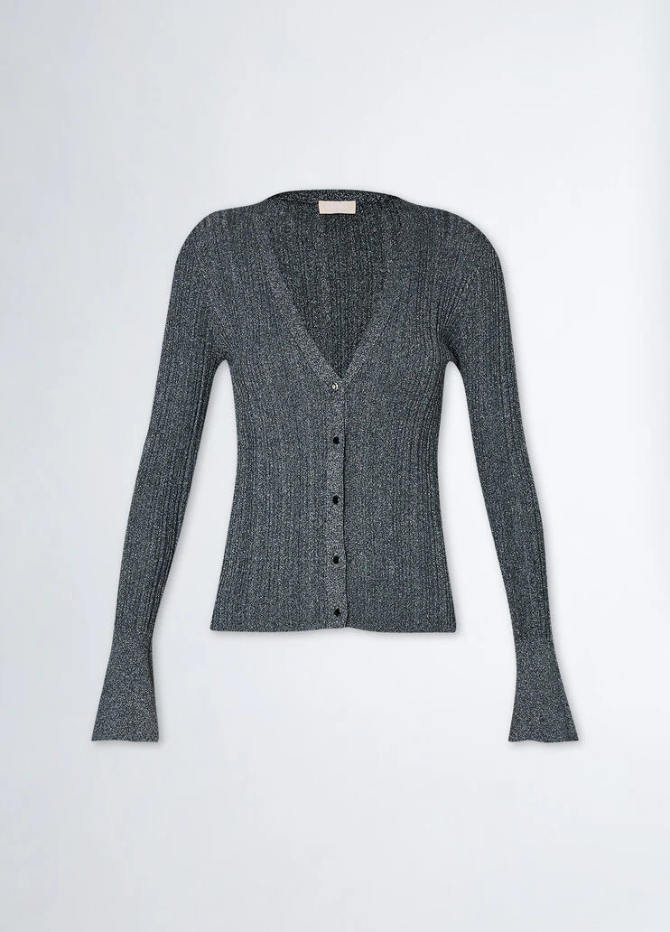 Lurex knit cardigan