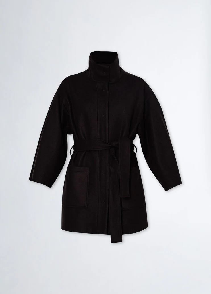 Short wool-blend coat