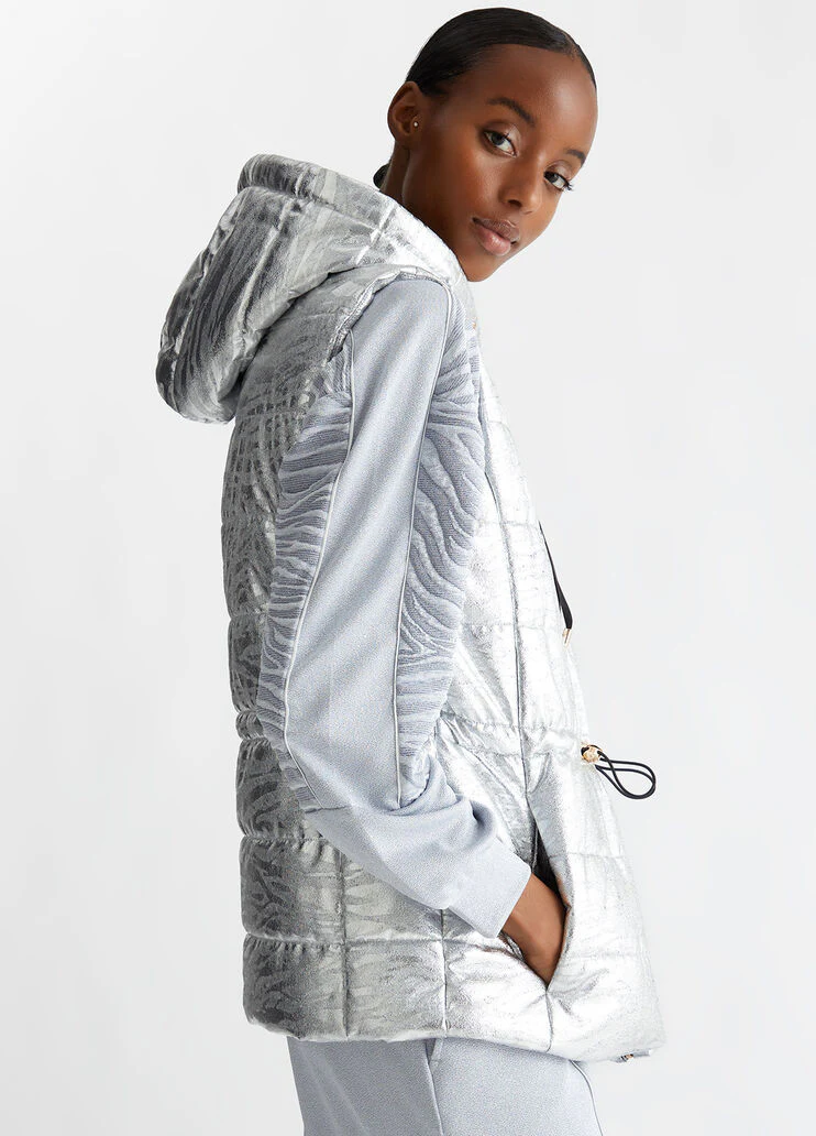 Padded animal-print gilet