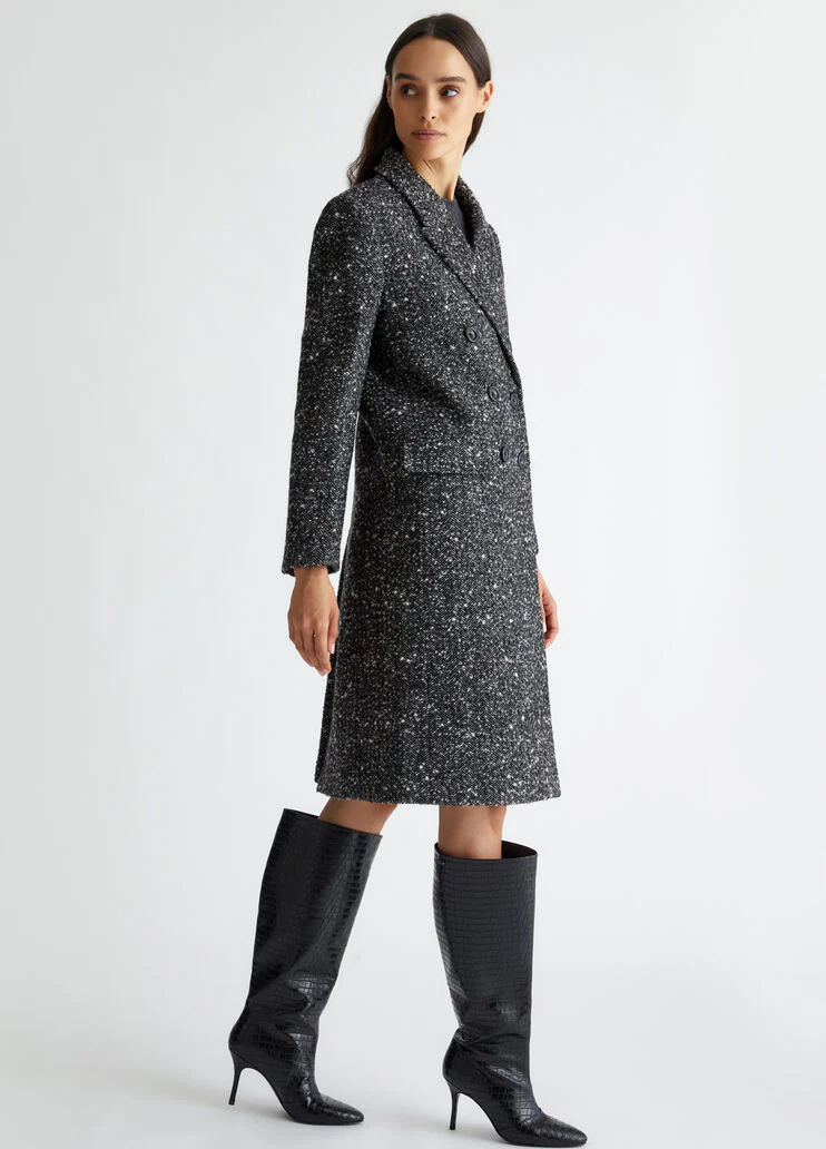 Wool-blend bouclé coat