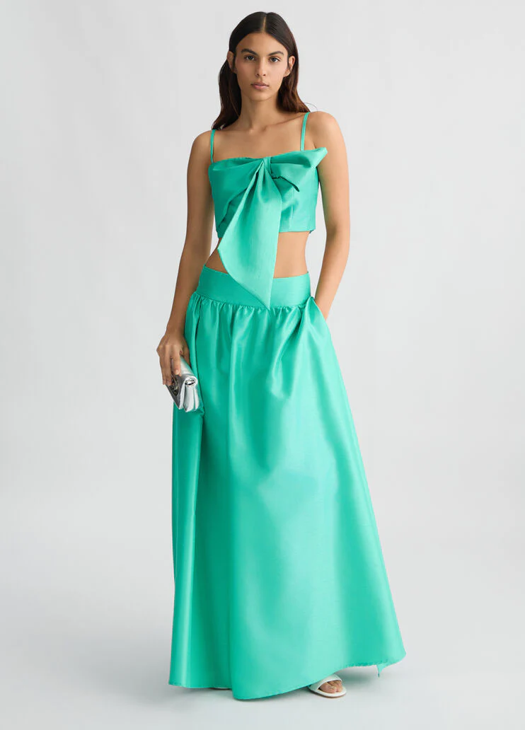 Turquoise top with bow