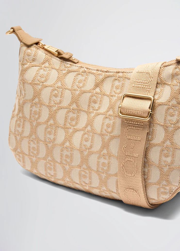 Jacquard shoulder bag with logo