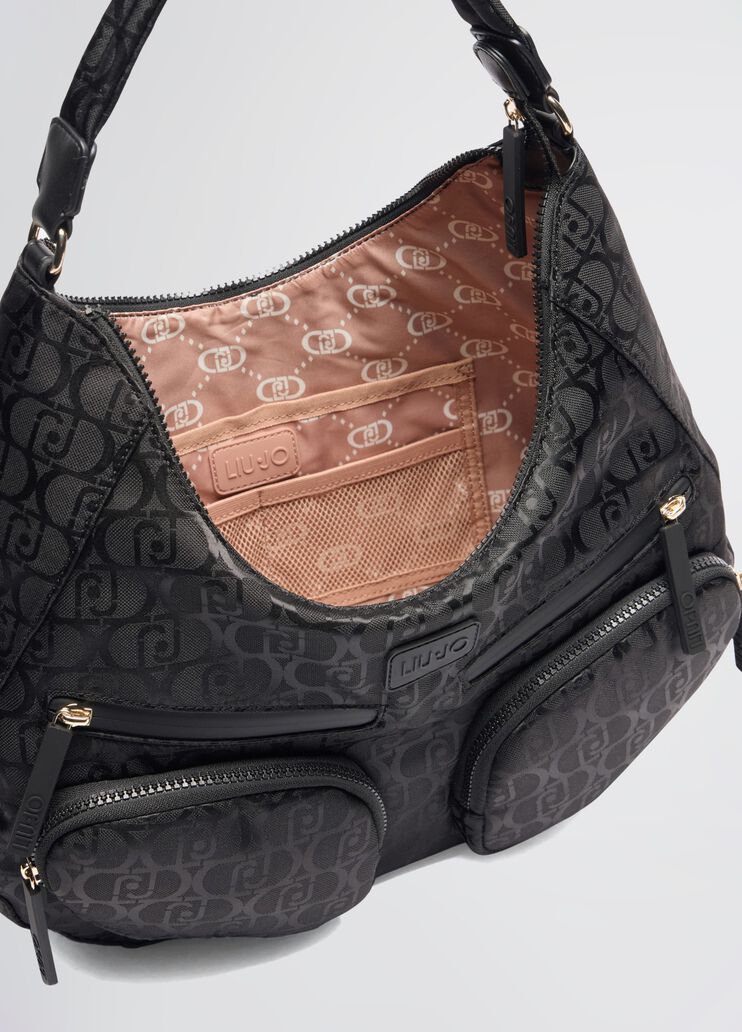 Nylon jacquard shoulder bag