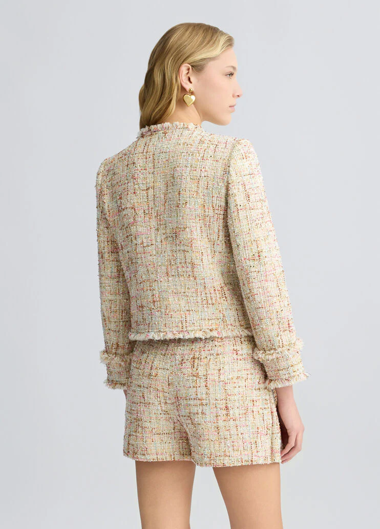 Multi-colored raw-cut jacket