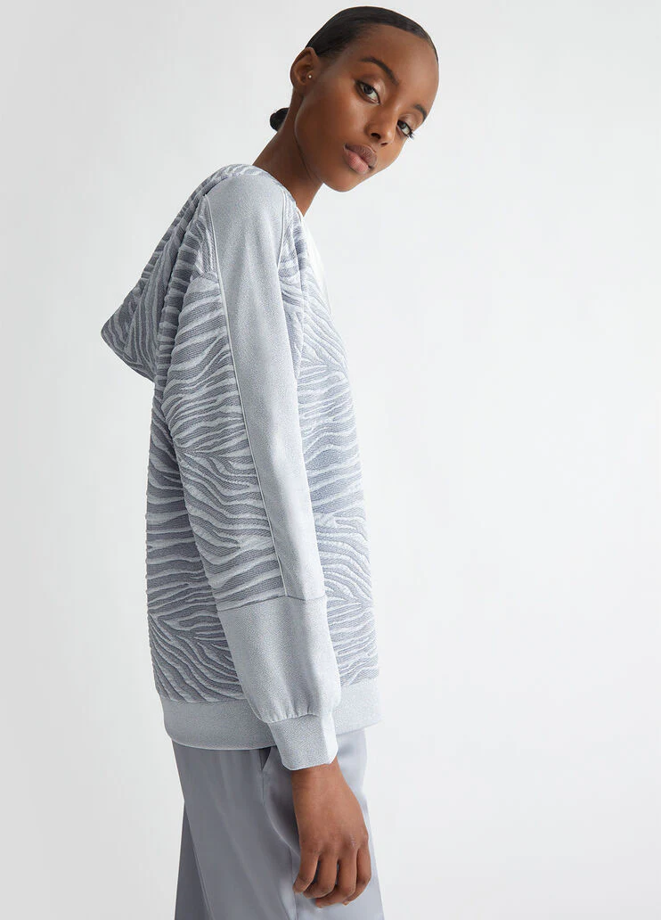 Jacquard hooded sweatshirt