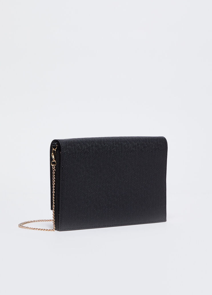Black crossbody bag with logo