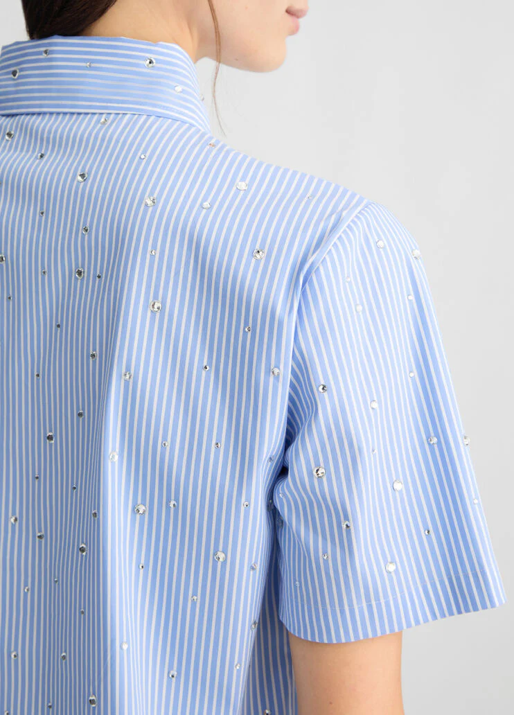 Striped light blue boxy shirt