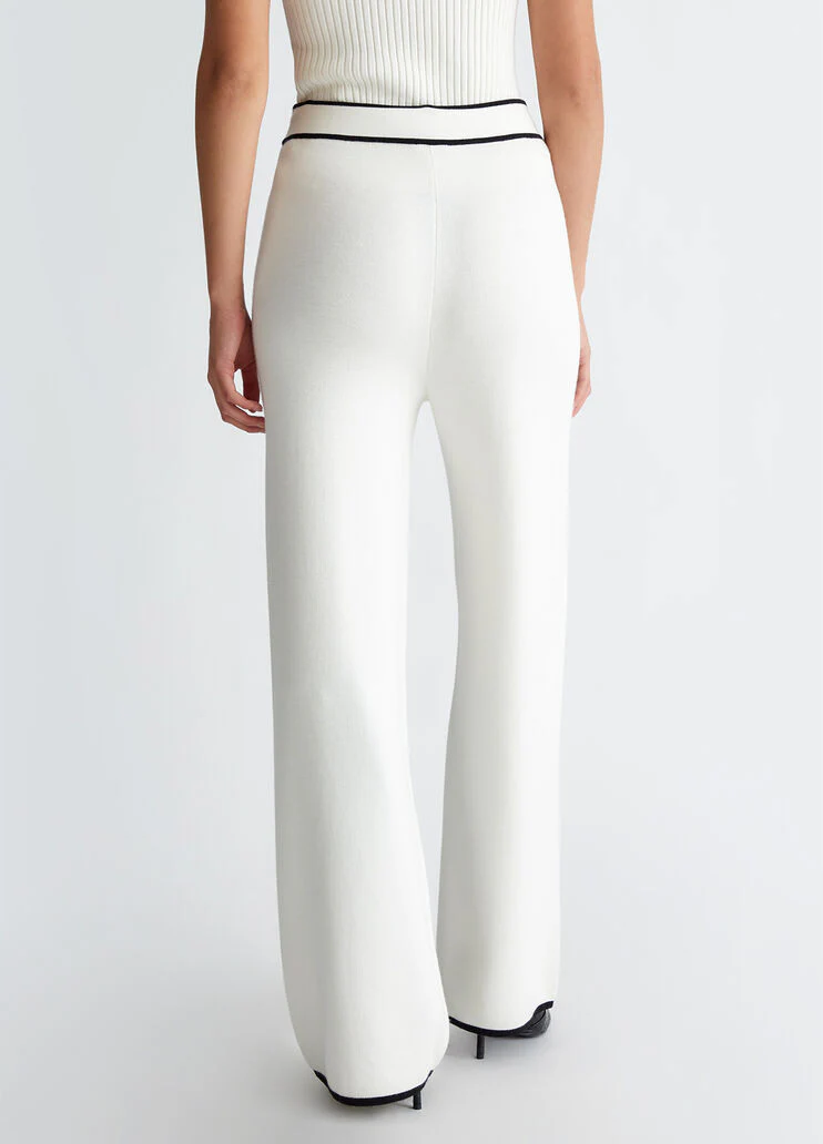 Silk-blend knit trousers