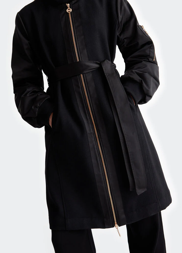 Wool and nylon coat