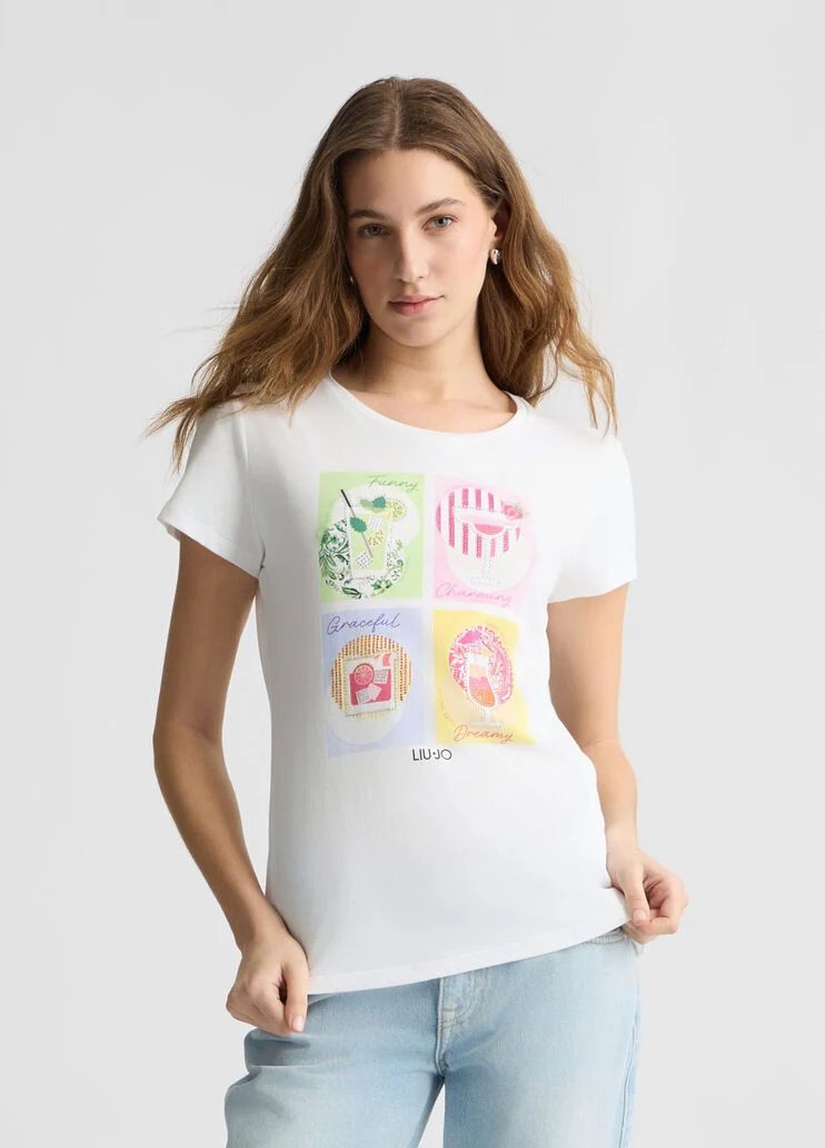 Cotton T-shirt with print