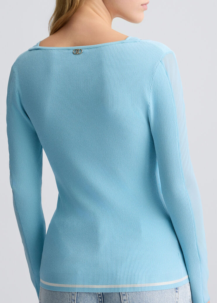 Jumper with tulle inserts