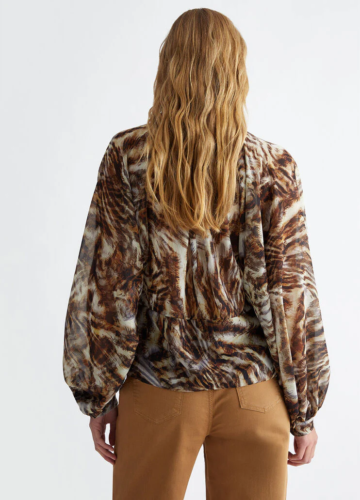 Blouse with animal-print