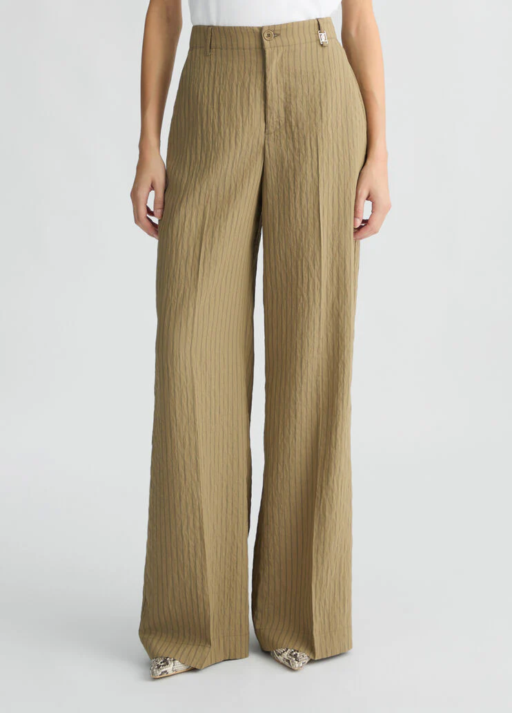 Striped flared trousers