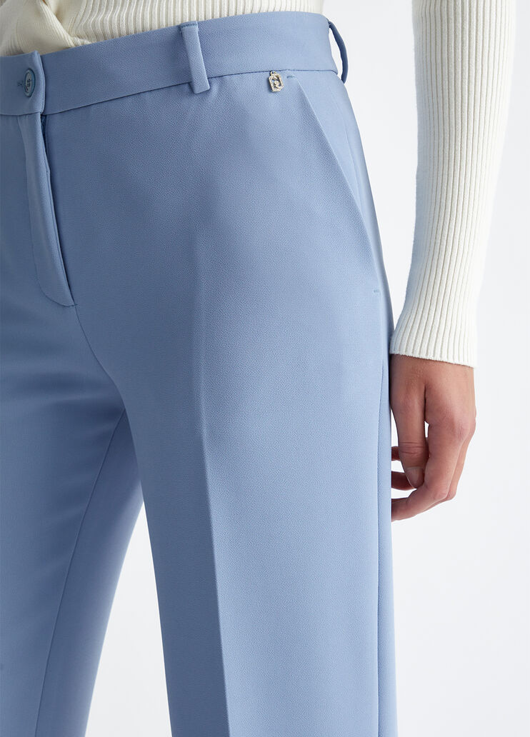 Flared crepe trousers