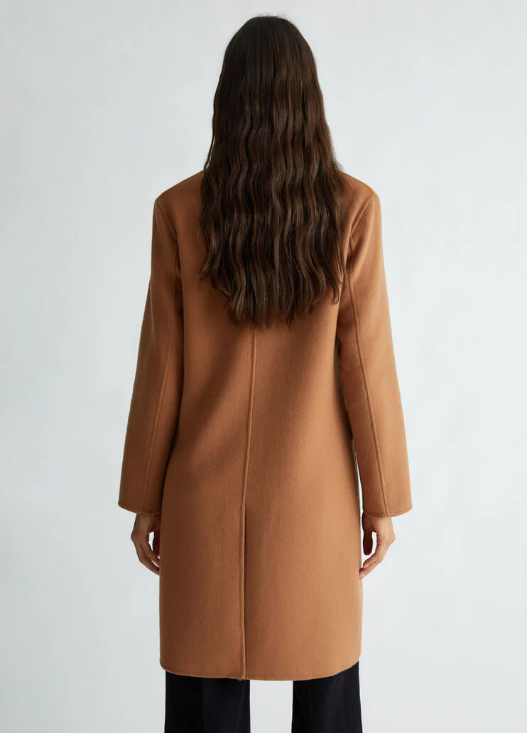 Double-breasted wool-blend coat