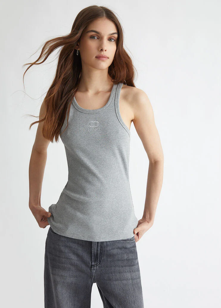 Ribbed top with logo