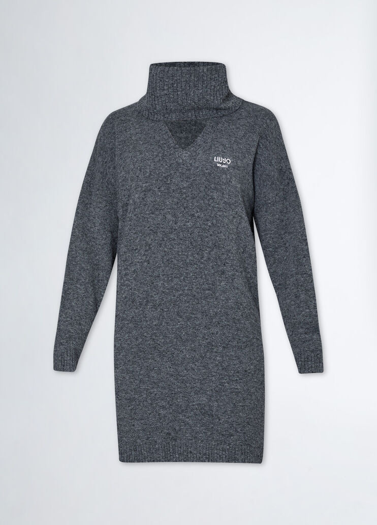 Wool-blend knit dress