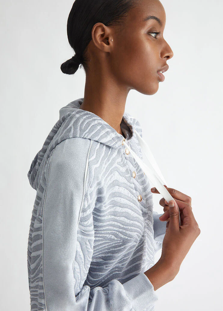 Jacquard hooded sweatshirt