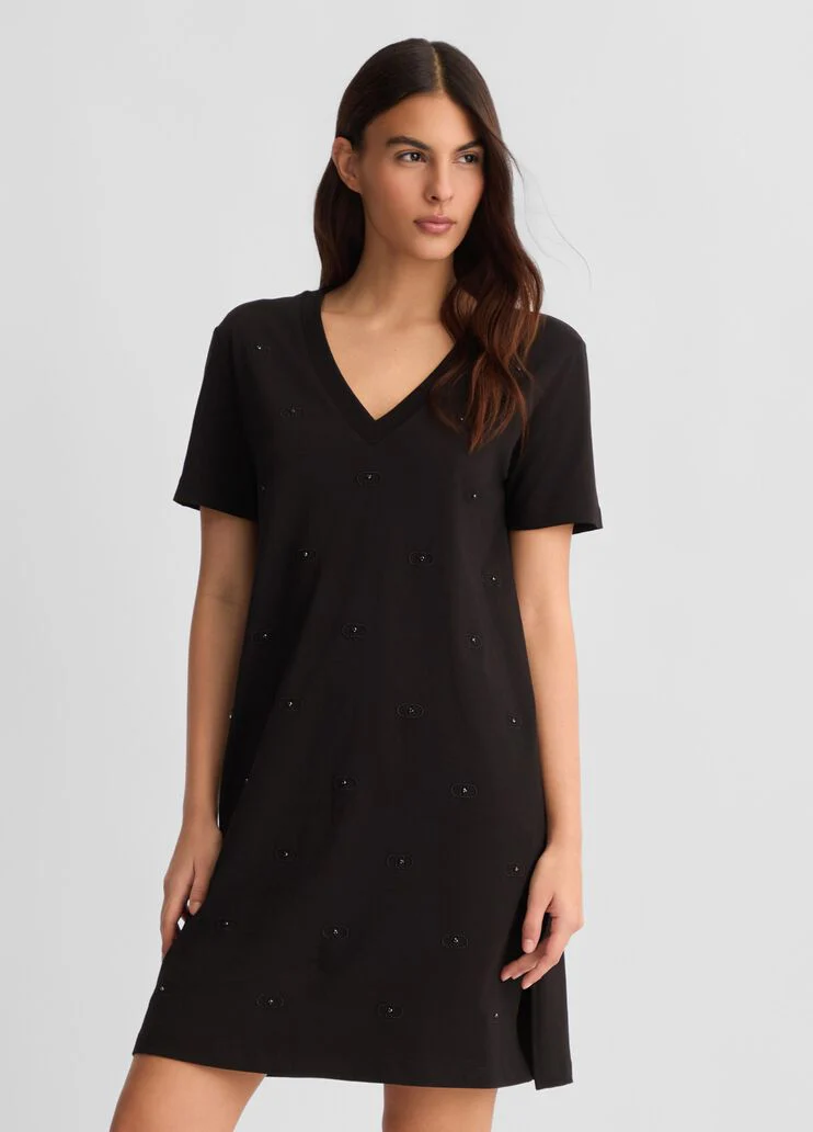 Cotton dress with logo