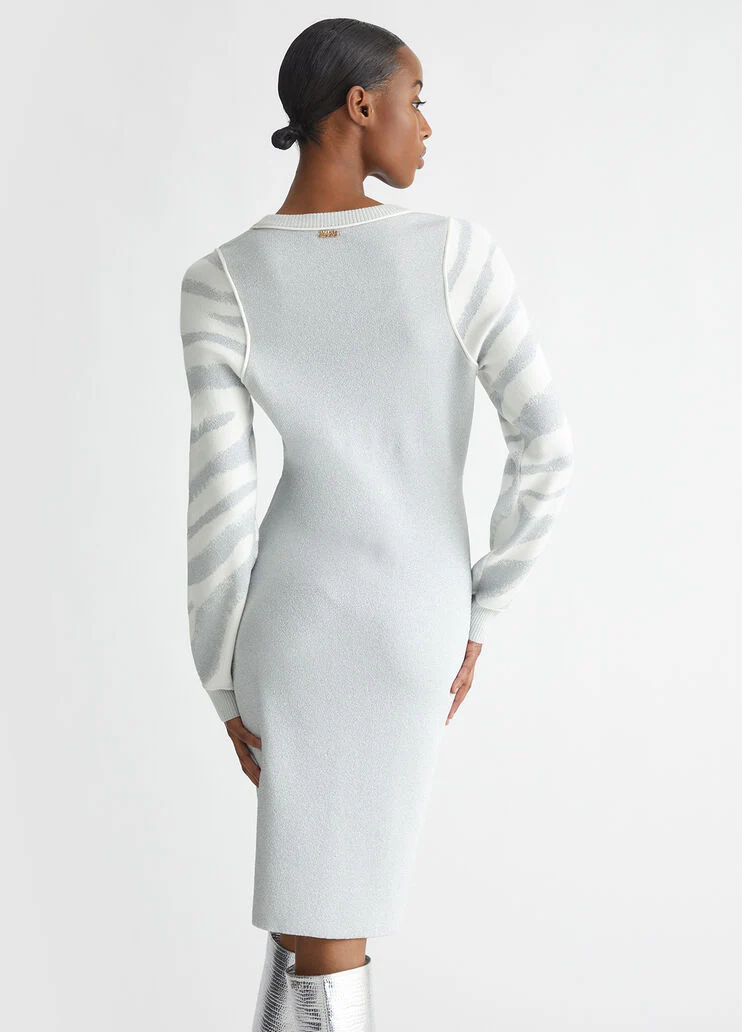 Animal-design knit dress