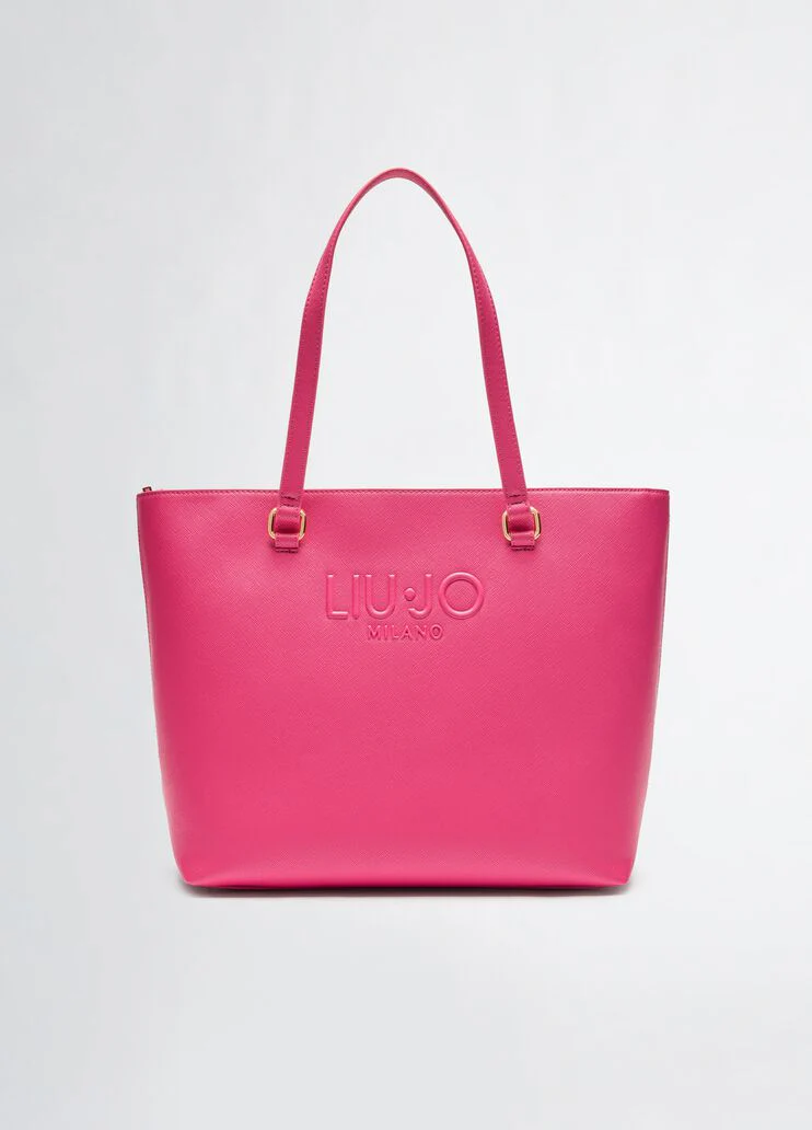 Bright pink shopping bag
