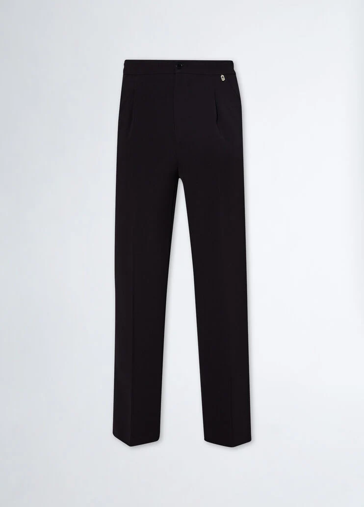 Stretch crepe trousers