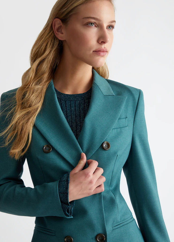 Double-breasted suit blazer