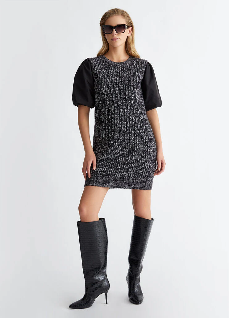 Wool and lurex knit dress