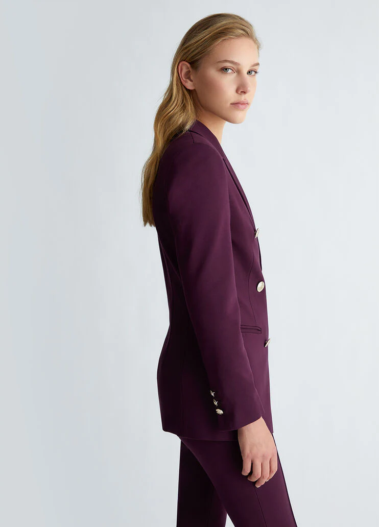 Double-breasted stretch blazer