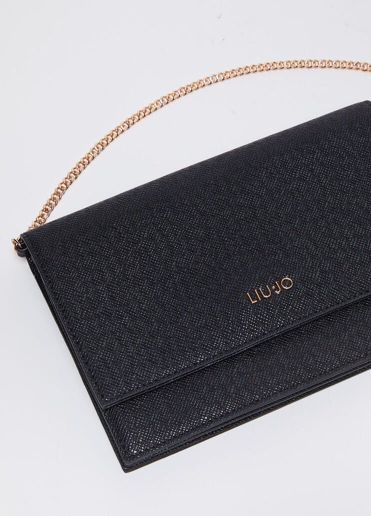 Black crossbody bag with logo