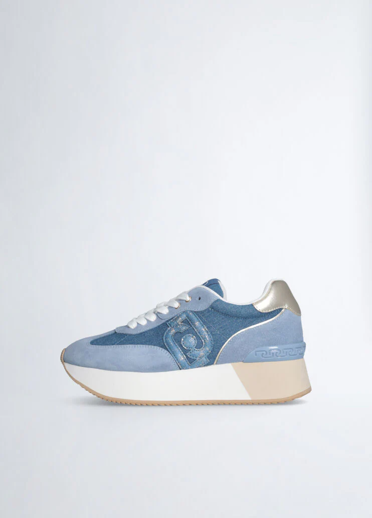 Denim platform sneakers