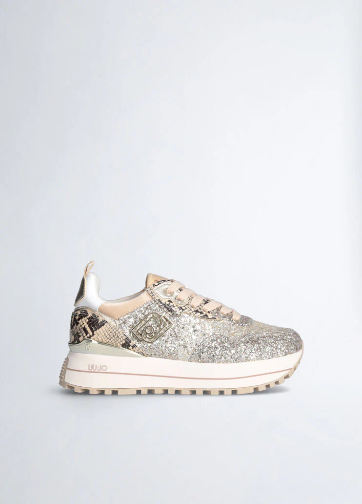 Platform sneakers with glitter