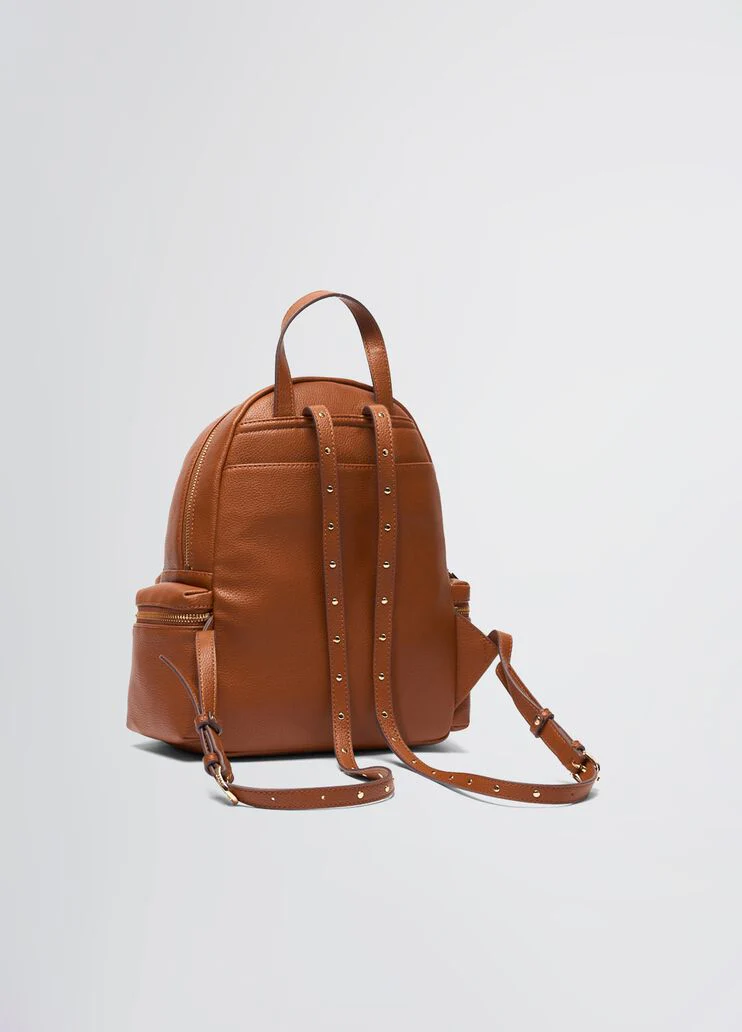 Brown backpack with logo