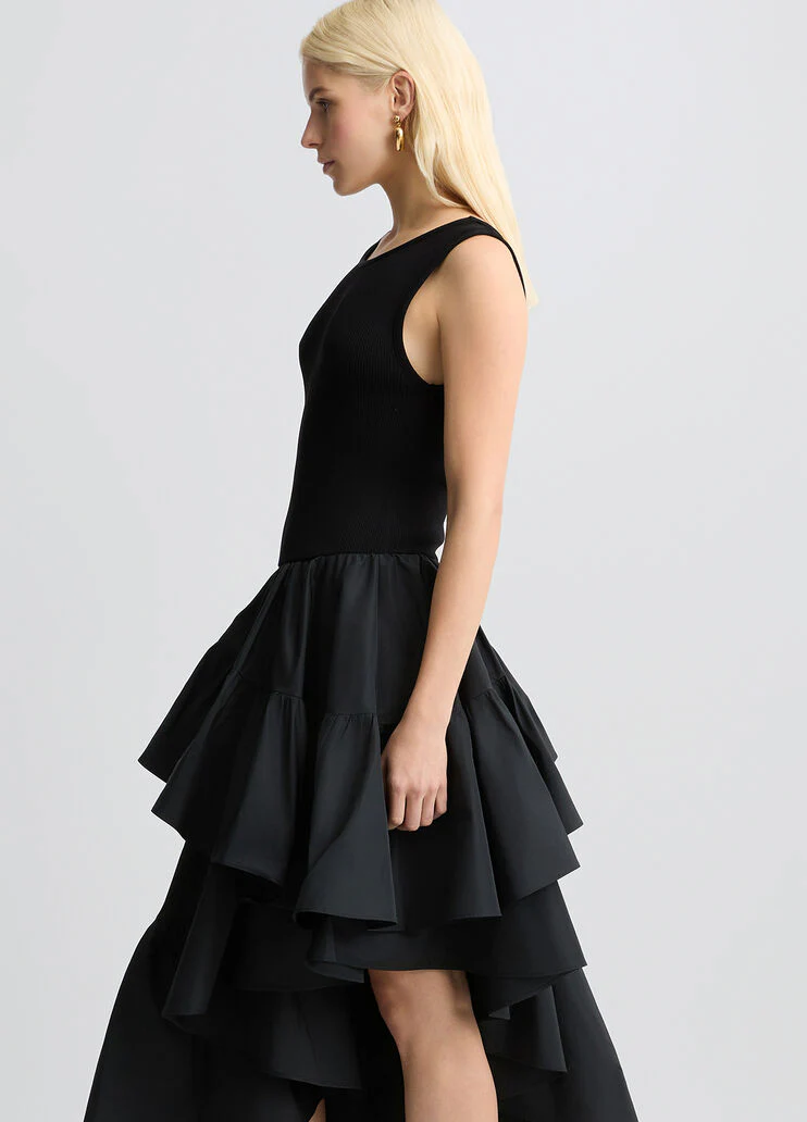 Black taffeta dress
