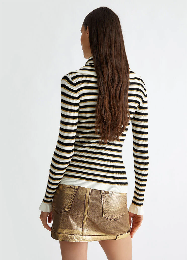 Striped knit cardigan