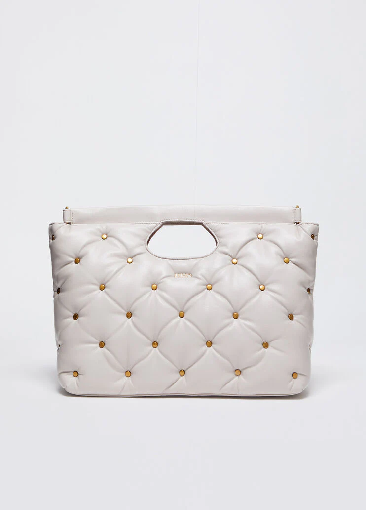 Studded glossy handbag