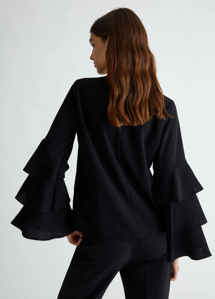 Stretch crepe blouse