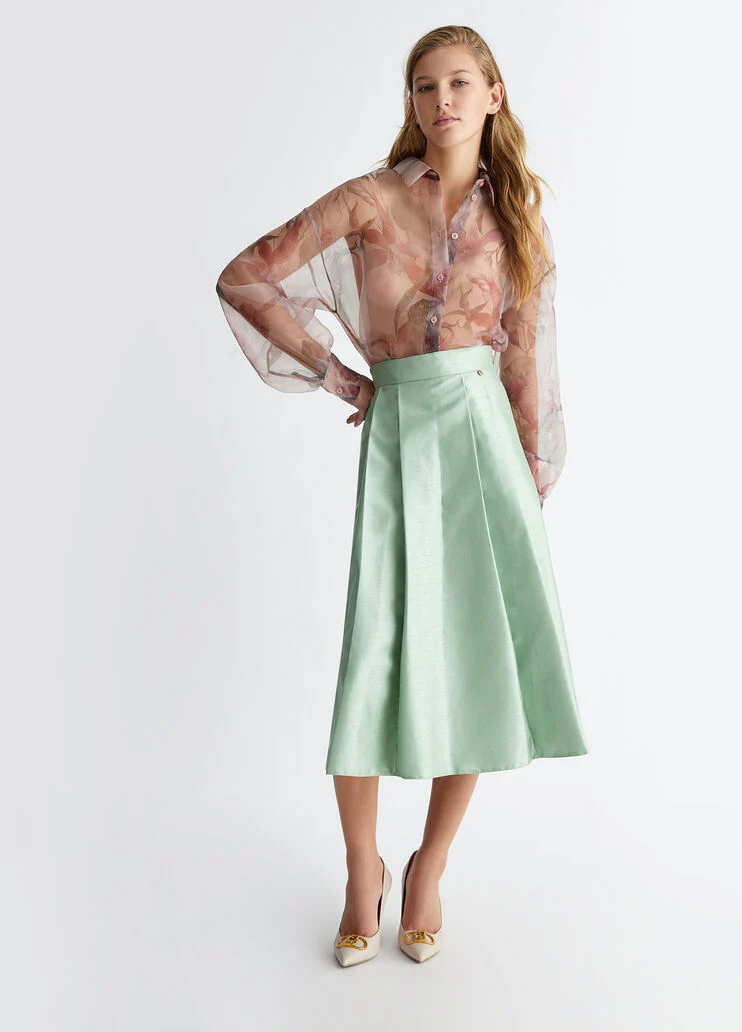 Sage coloured midi skirt