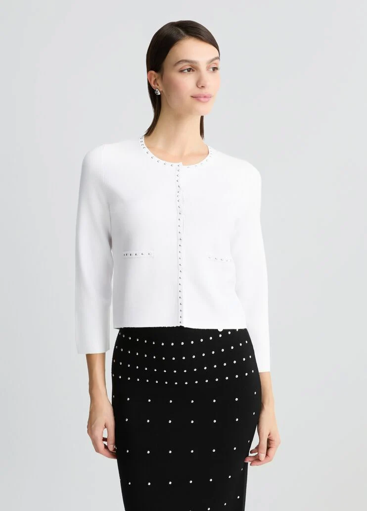 Knit jacket with studs