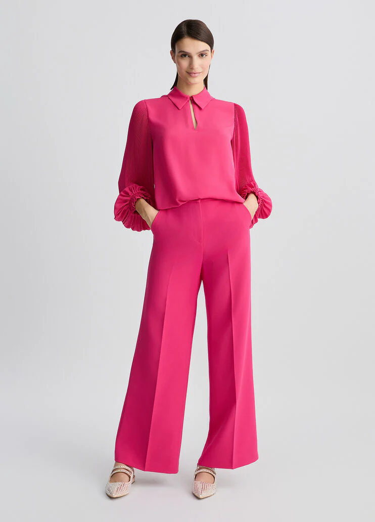 Red palazzo trousers