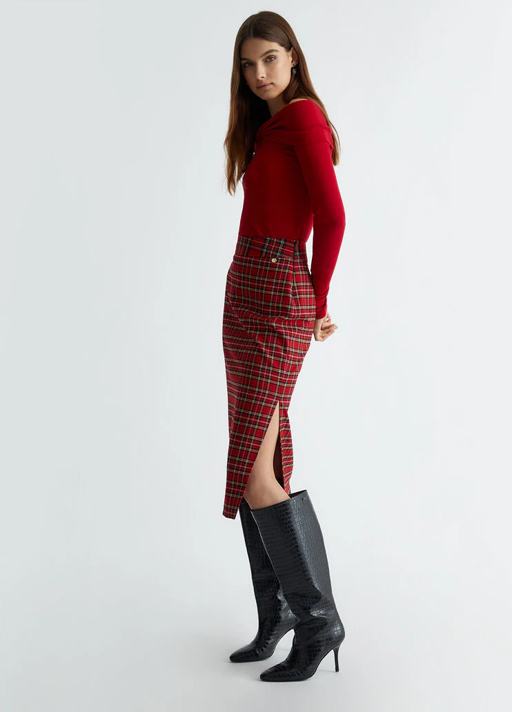 Tartan midiskirt