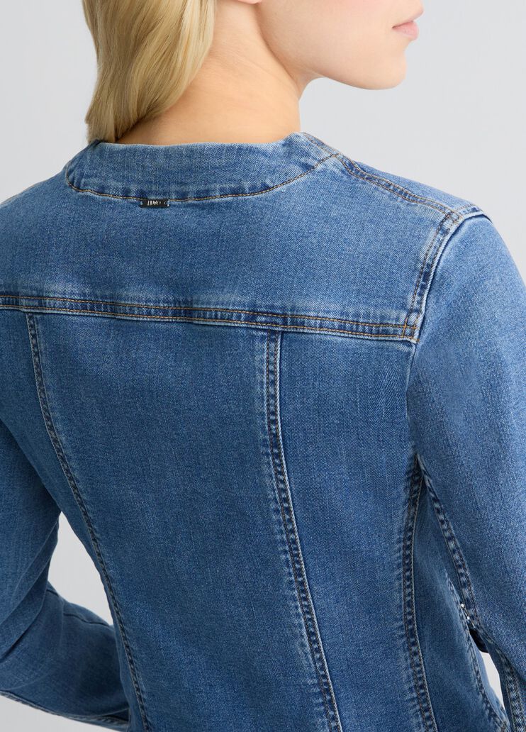 Denim jacket with rhinestones
