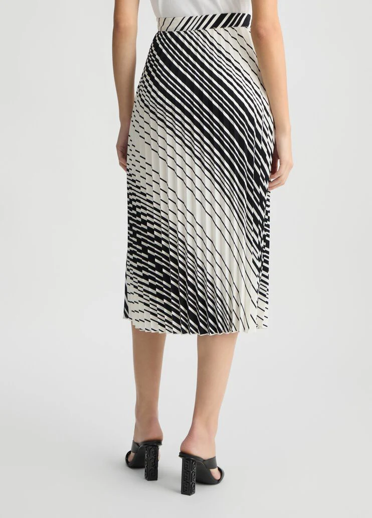 Pleated striped skirt