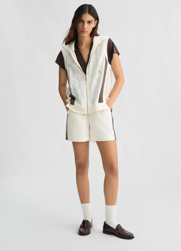 Embroidered cotton shorts