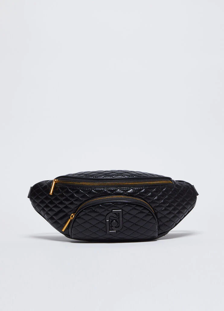 Quilted belt bag with charm