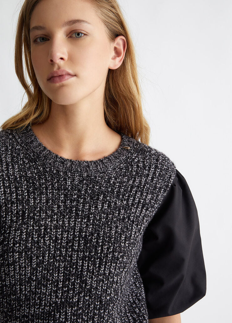 Wool and lurex knit dress