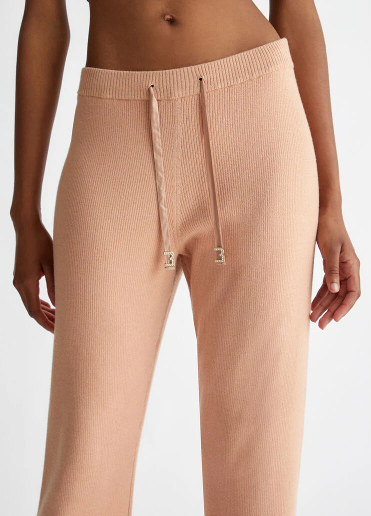 Rib-knit trousers