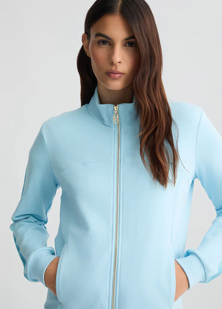 Light blue sweatshirt with rhinestones