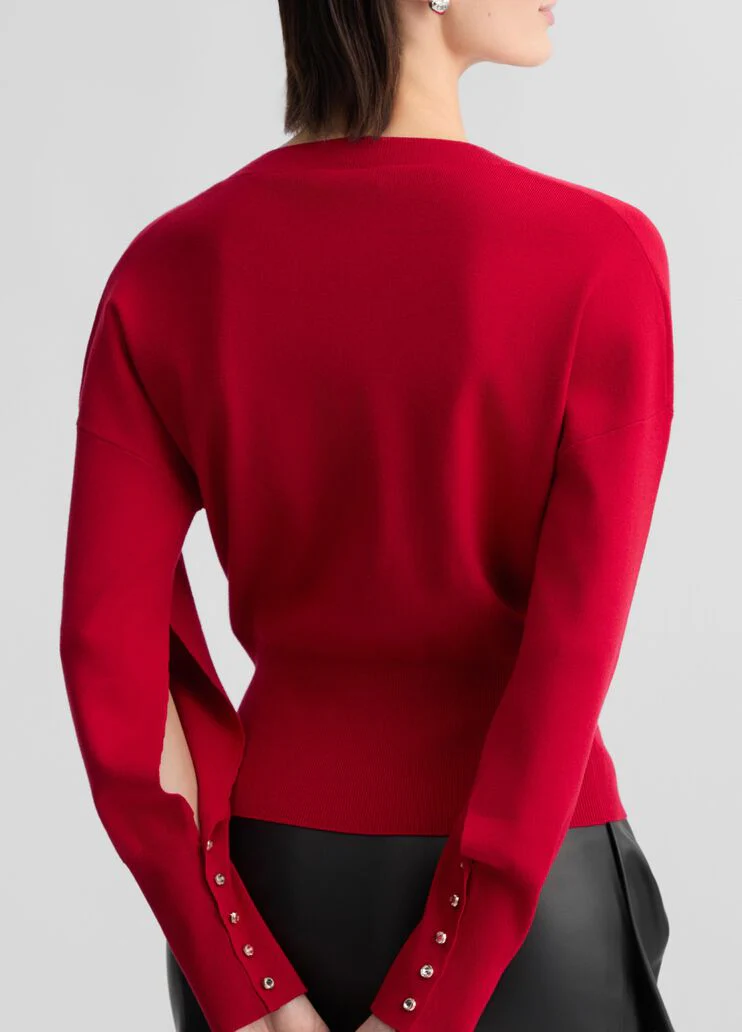 Red top with cut-out